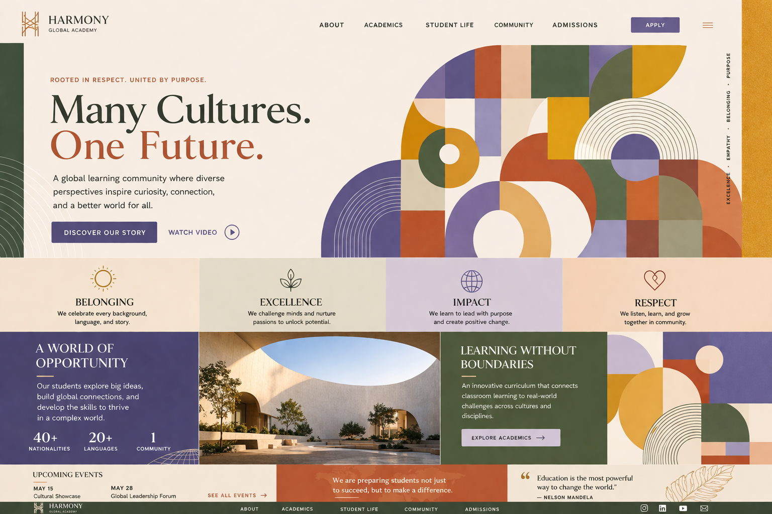 Education platform — alternate layout