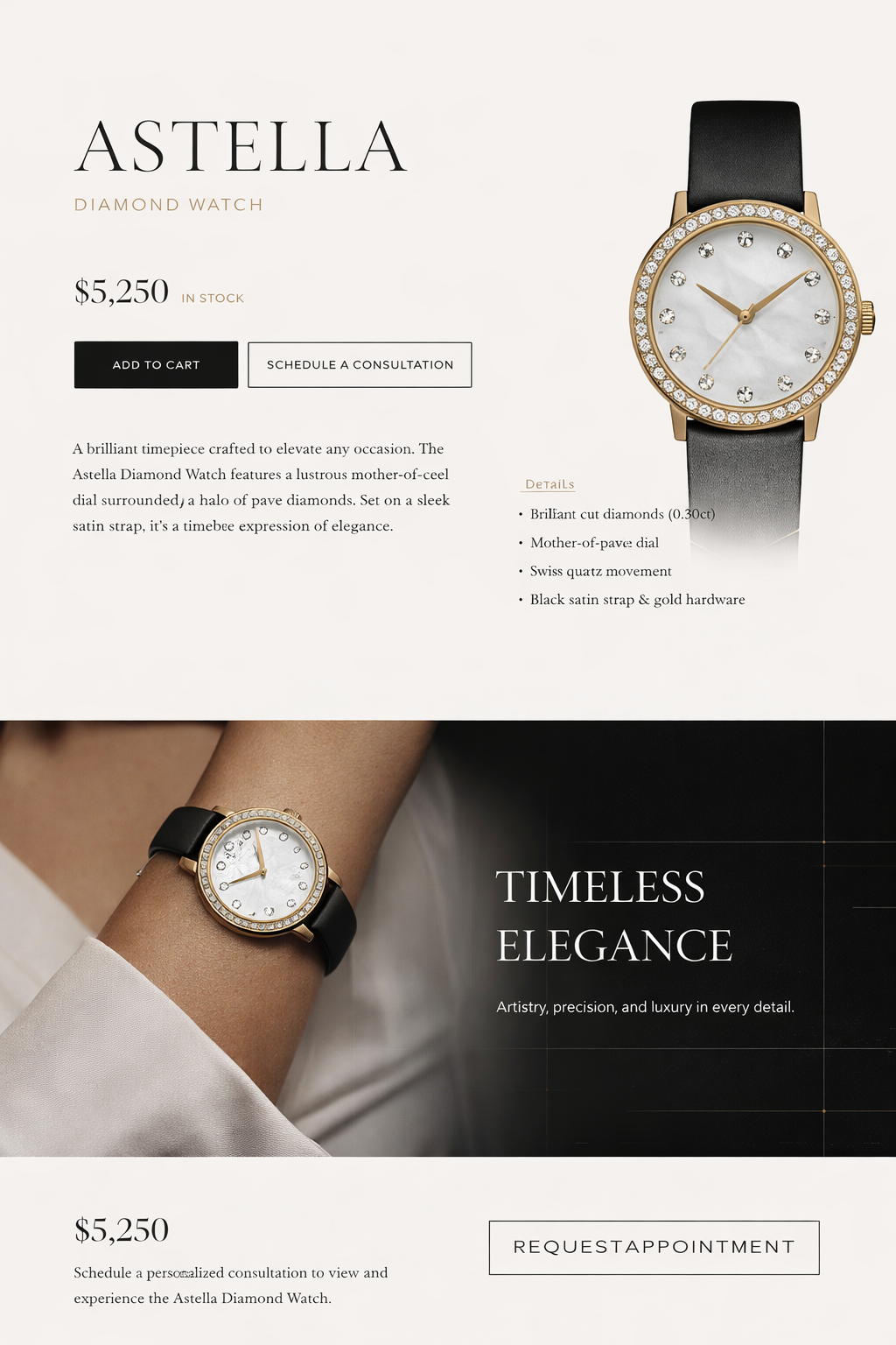 Luxury watch — product page