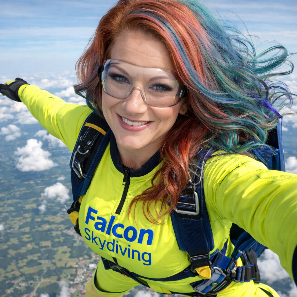 Skydiving supporting visual